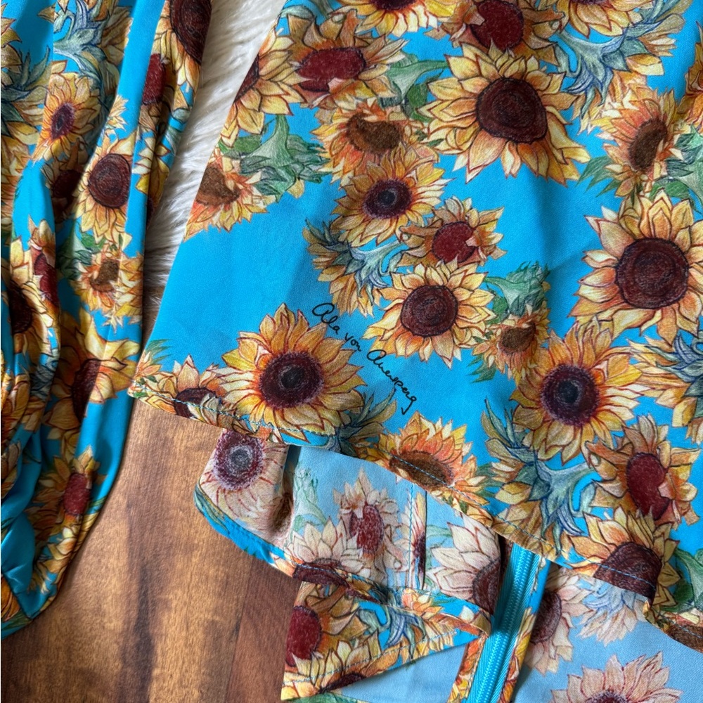 Ala Von Auersperg Julie Silk Wrap Blouse In Sunflower NWT - Picture 5 of 10